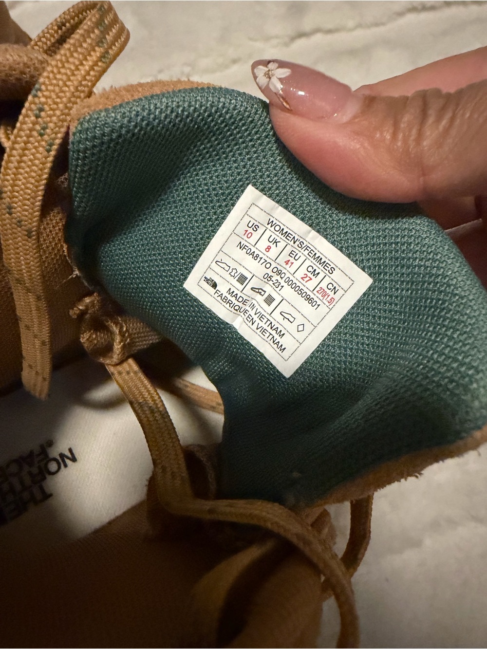 The North Face Tan Suede Lace-Up Shoe with Teal Lining